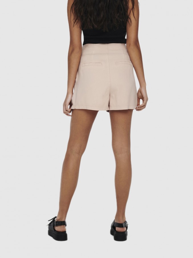 Pantalones Cortos Mujer Beige Only