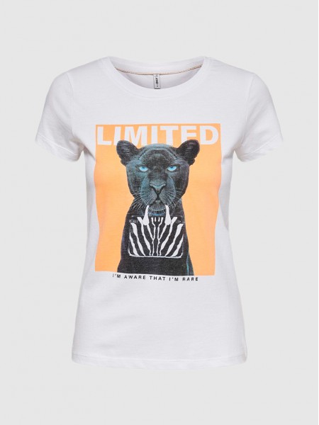 Camiseta Mujer Crema Only