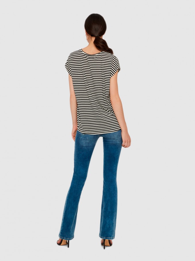 Camiseta Mujer Raya Negra Vero Moda