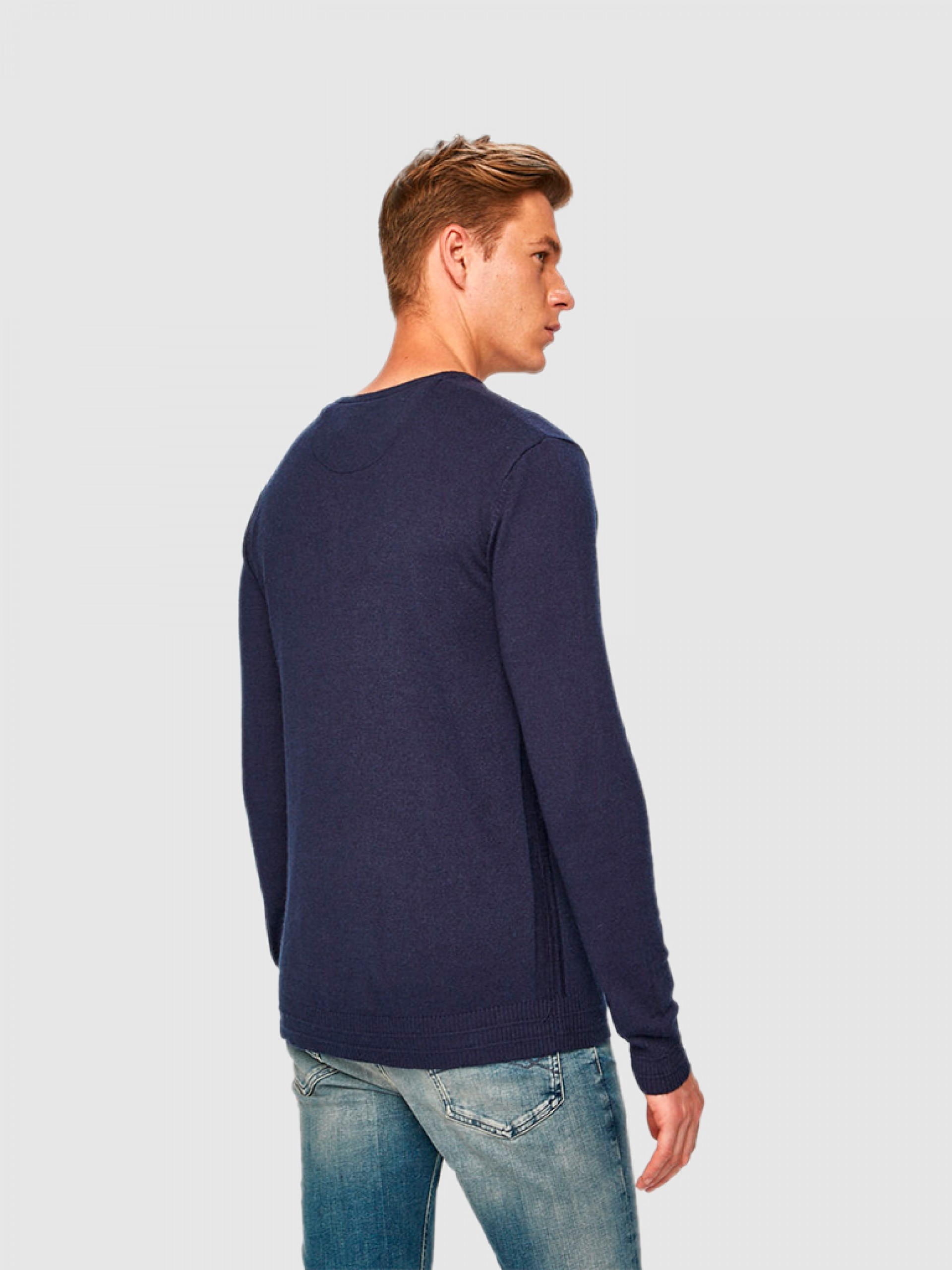 Prendas de Punto Hombre Azul Marino Guess