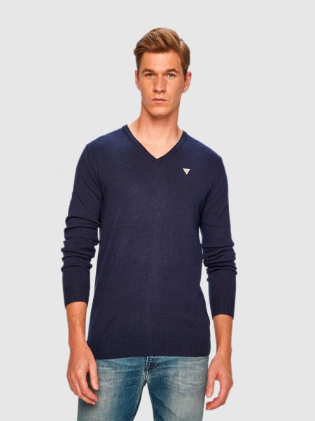 Knitwear Man Navy Blue Guess