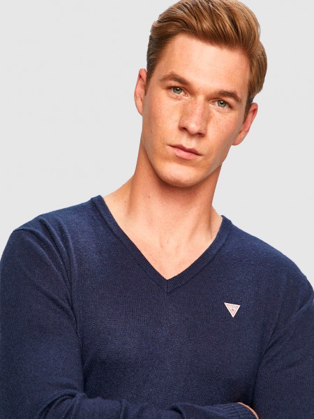 Knitwear Man Navy Blue Guess