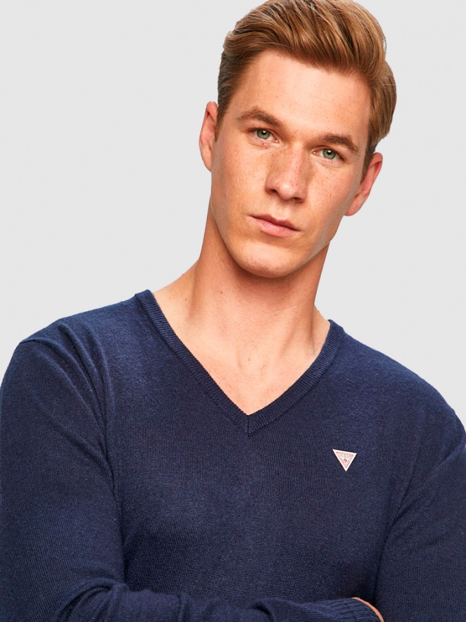 Knitwear Man Navy Blue Guess