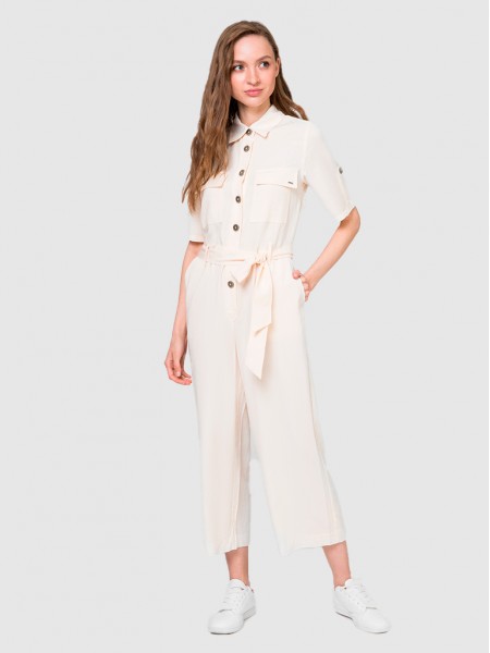 Overall Woman Beige Pepe Jeans London
