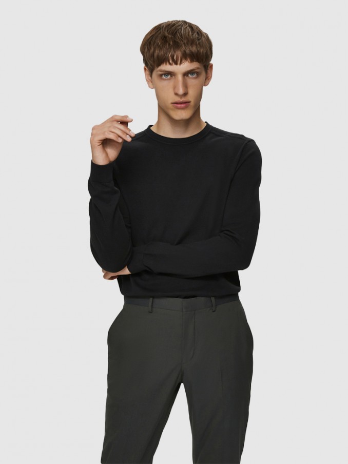 Prendas de Punto Hombre Negro Selected
