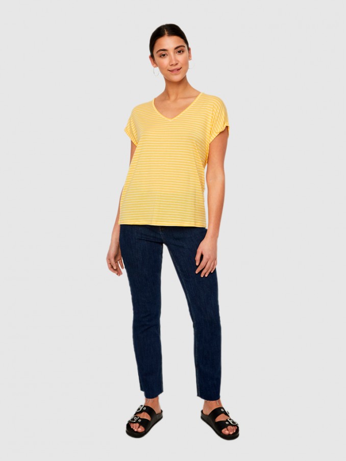 T-Shirt Woman Yellow Vero Moda