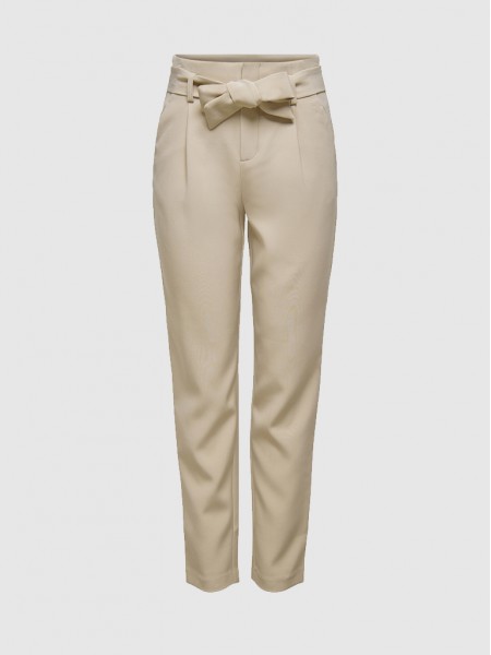 Pants Woman Beige Only