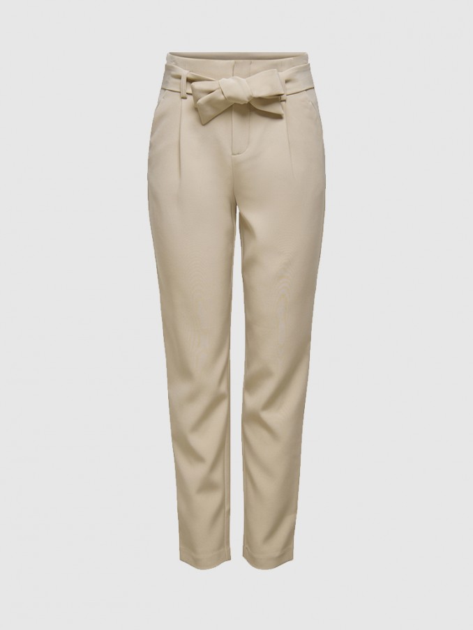 Pants Woman Beige Only