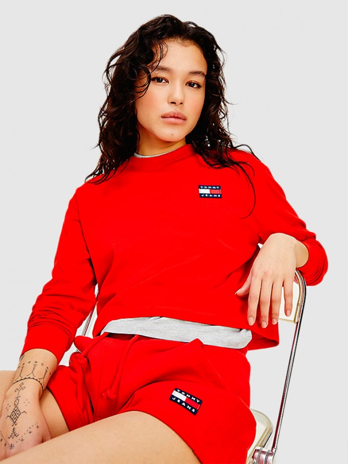 Sweatshirt Mujer Rojo Tommy Jeans