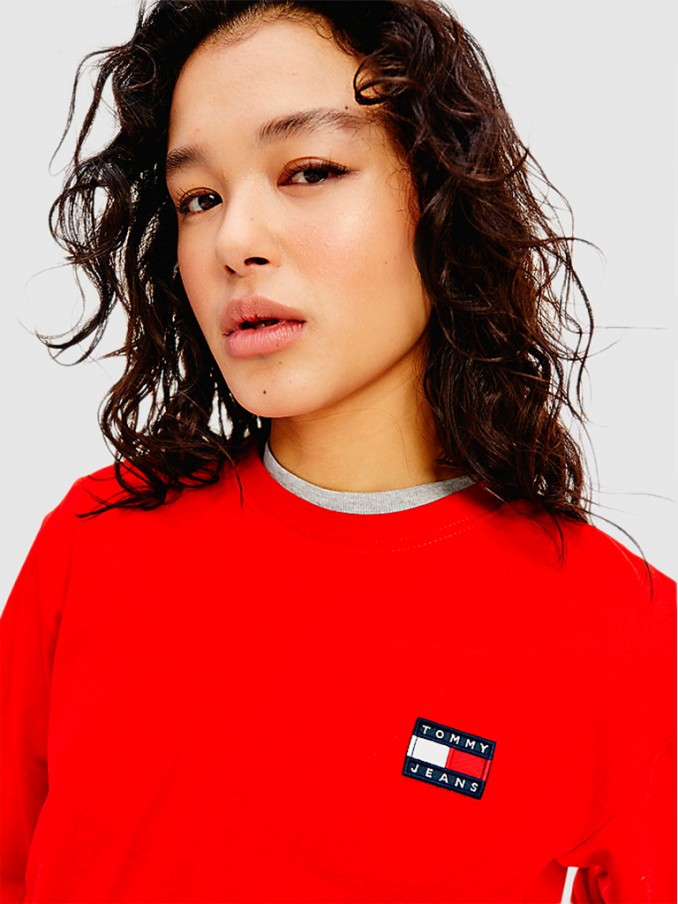 Sweatshirt Mujer Rojo Tommy Jeans