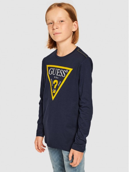 Sweatshirt Boy Navy Blue Guess