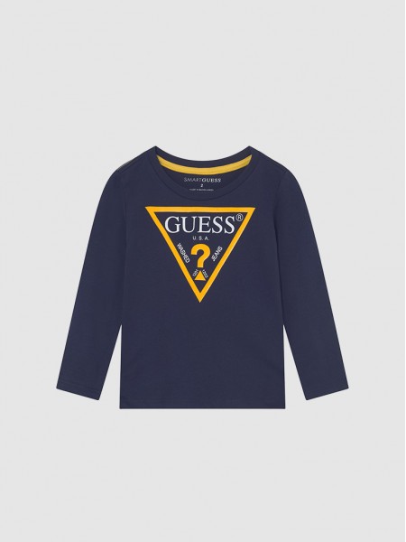 Sweatshirt Boy Navy Blue Guess