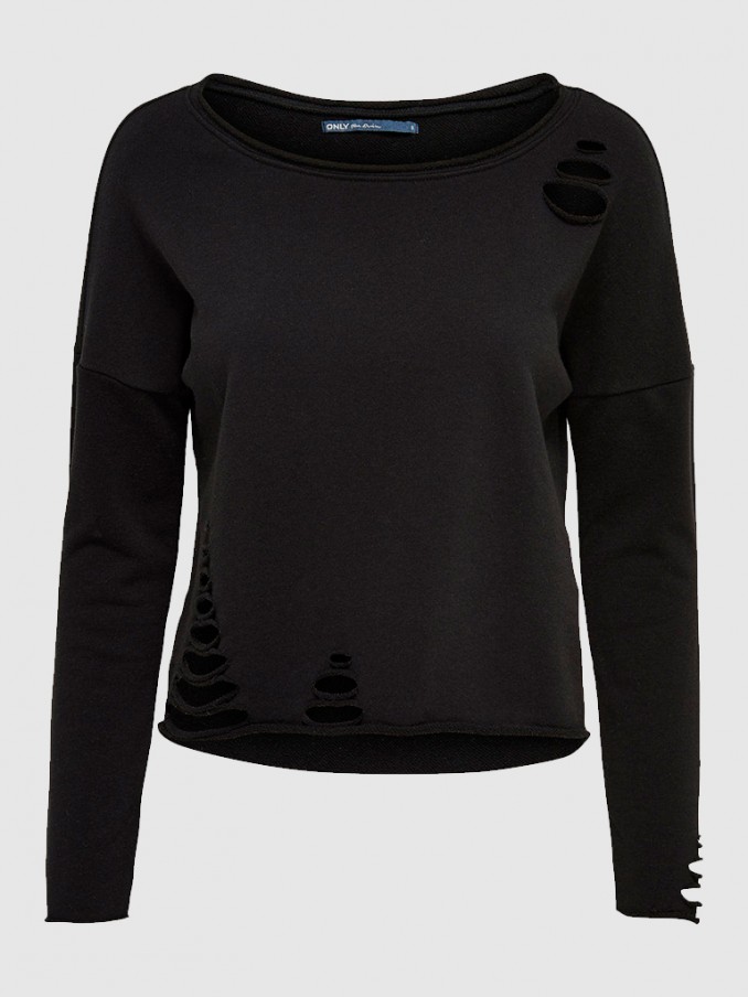 Sweatshirt Mujer Negro Only