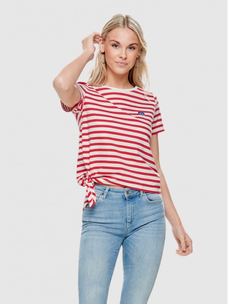 T-Shirt Woman Red Stripe Only