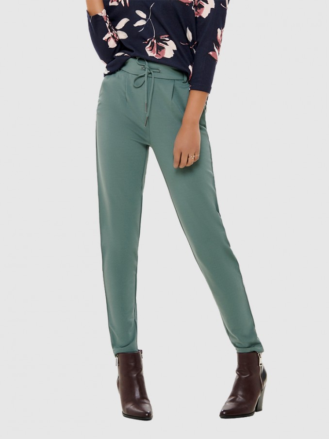 Pantalones Mujer Verde Only