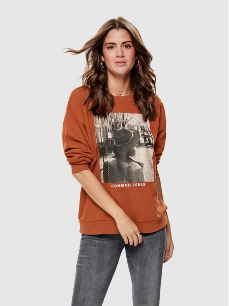 Sweatshirt Woman Camel Only
