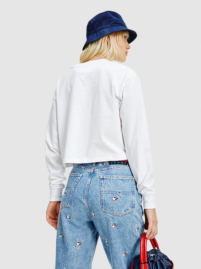Sweatshirt Woman White Tommy Jeans