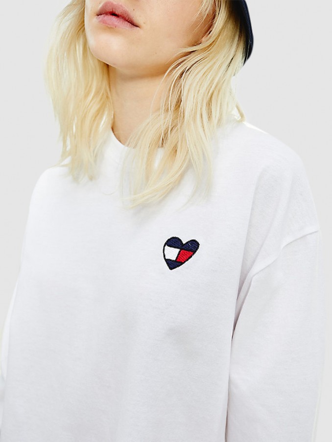 Sweatshirt Woman White Tommy Jeans