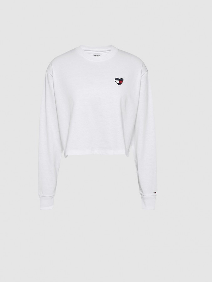 Sweatshirt Woman White Tommy Jeans