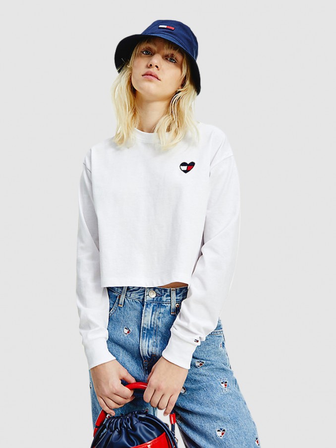 Sweatshirt Woman White Tommy Jeans