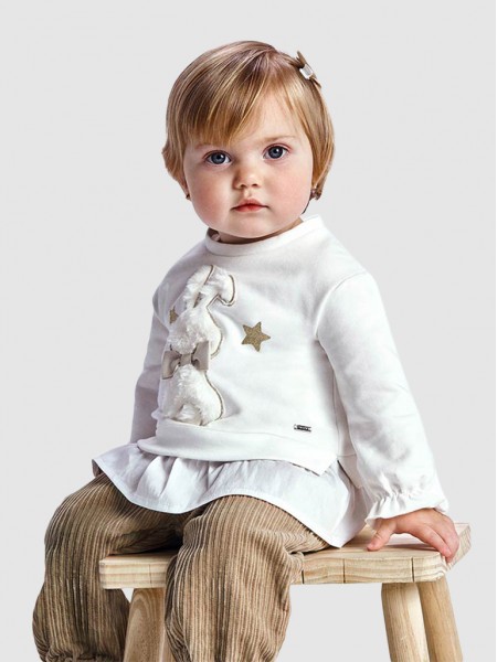 Sweatshirt Baby Girl White Mayoral