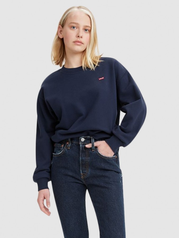 Sweatshirt Woman Navy Blue Levis