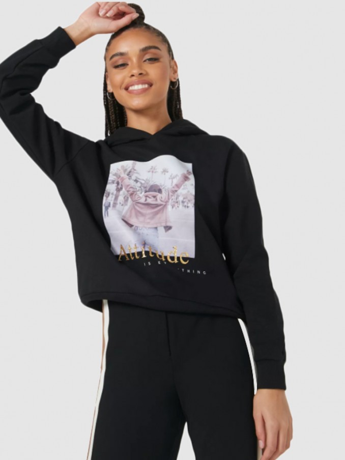 Sweatshirt Mujer Negro Only