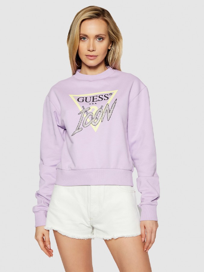 Sweatshirt Woman Purple Guess W1Rq04K68I0 W1RQ04K68I0.71 Mellmak