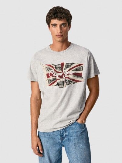 T-Shirt Homem Flag Logo Pepe Jeans