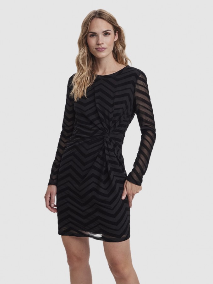 Dress Woman Black Stripe Vero Moda