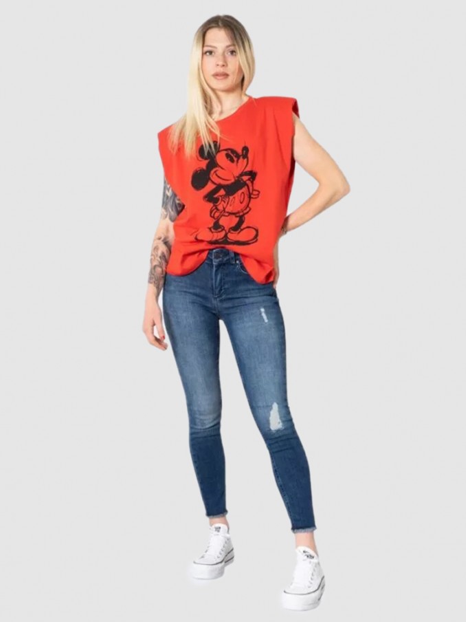 Camiseta Mujer Rojo Only