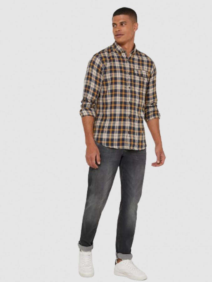 Camisa Hombre Mostaza Jack & Jones