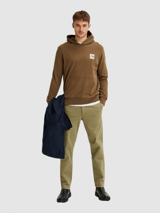 Pantalones Hombre Beige Selected