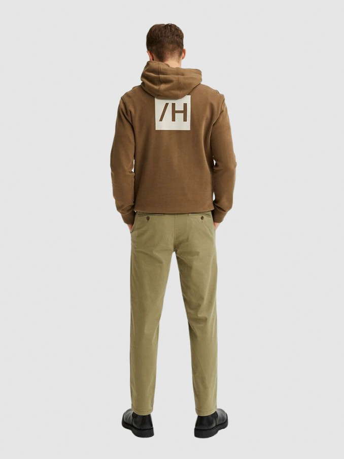 Pantalones Hombre Beige Selected