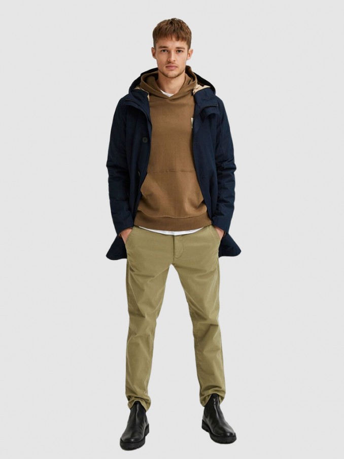 Pantalones Hombre Beige Selected