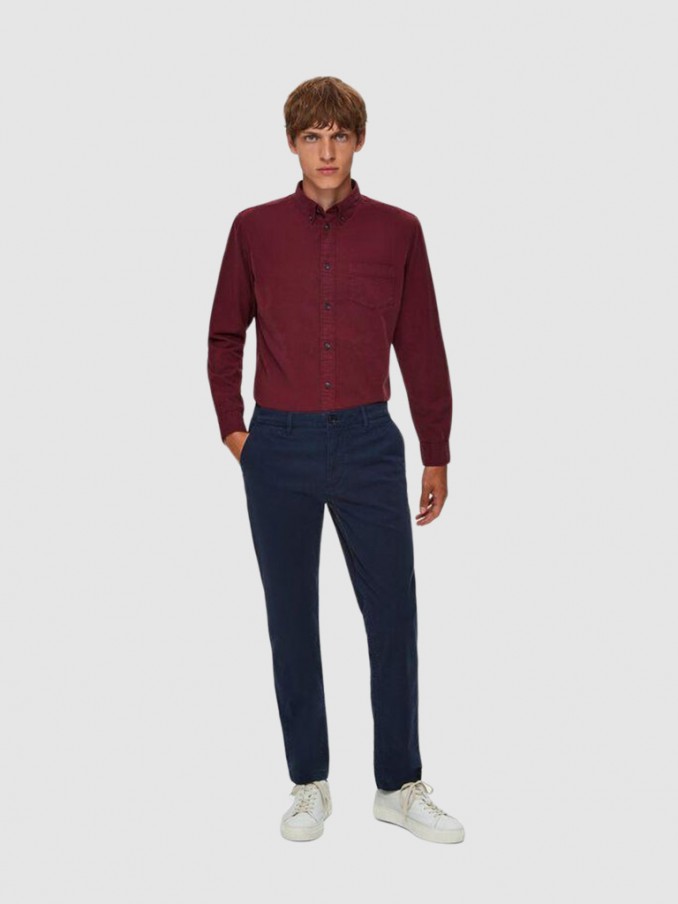 Pantalones Hombre Azul Marino Selected