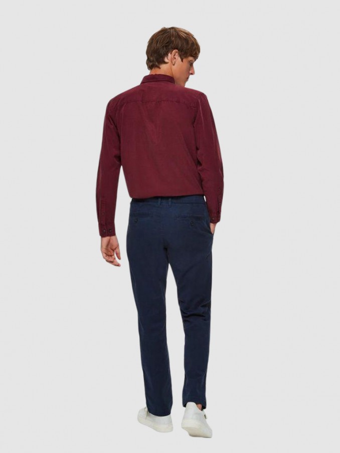 Pantalones Hombre Azul Marino Selected