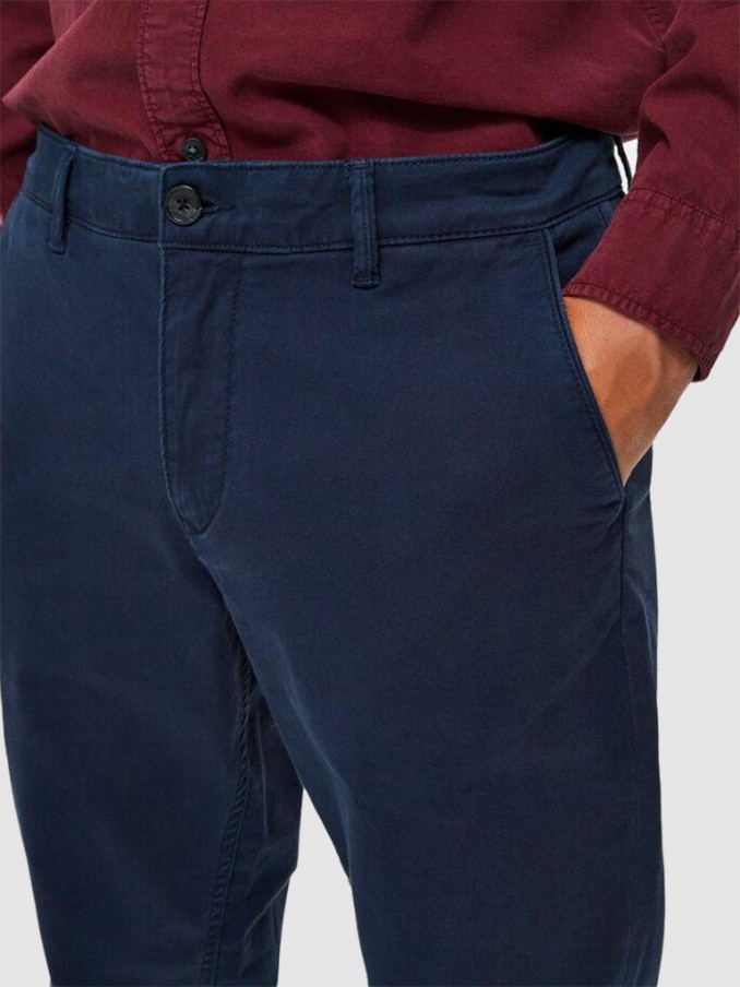 Pantalones Hombre Azul Marino Selected