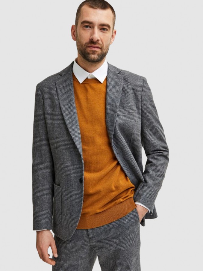Prendas de Punto Hombre Camello Selected