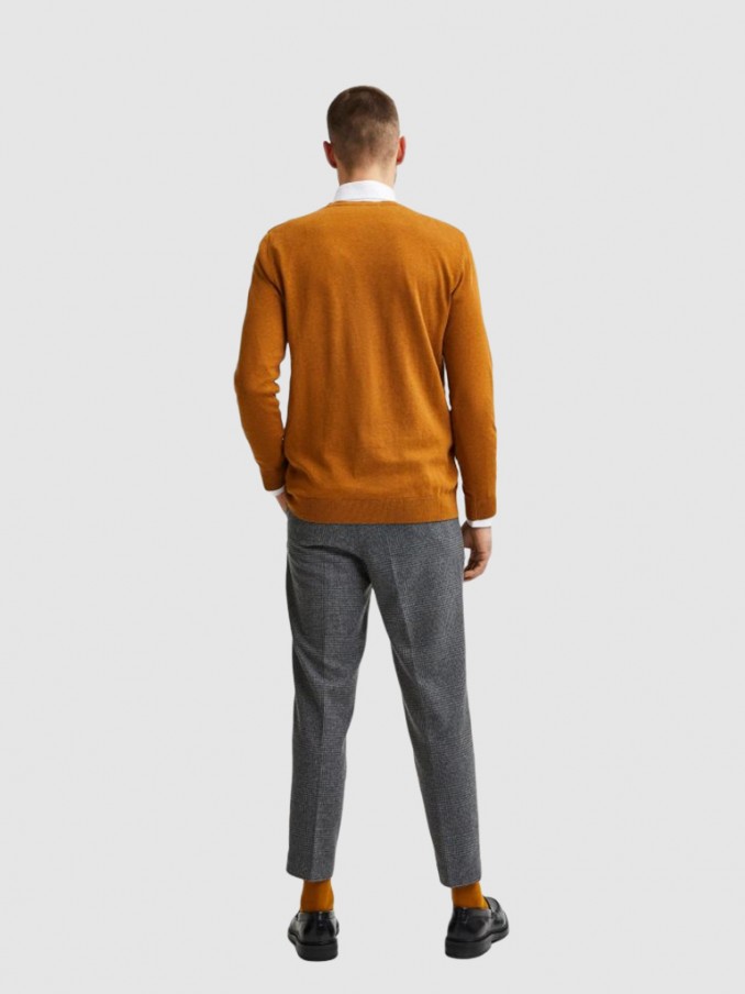 Prendas de Punto Hombre Camello Selected