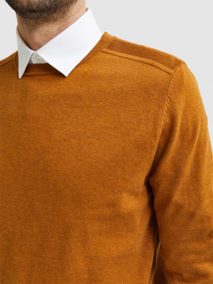 Prendas de Punto Hombre Camello Selected