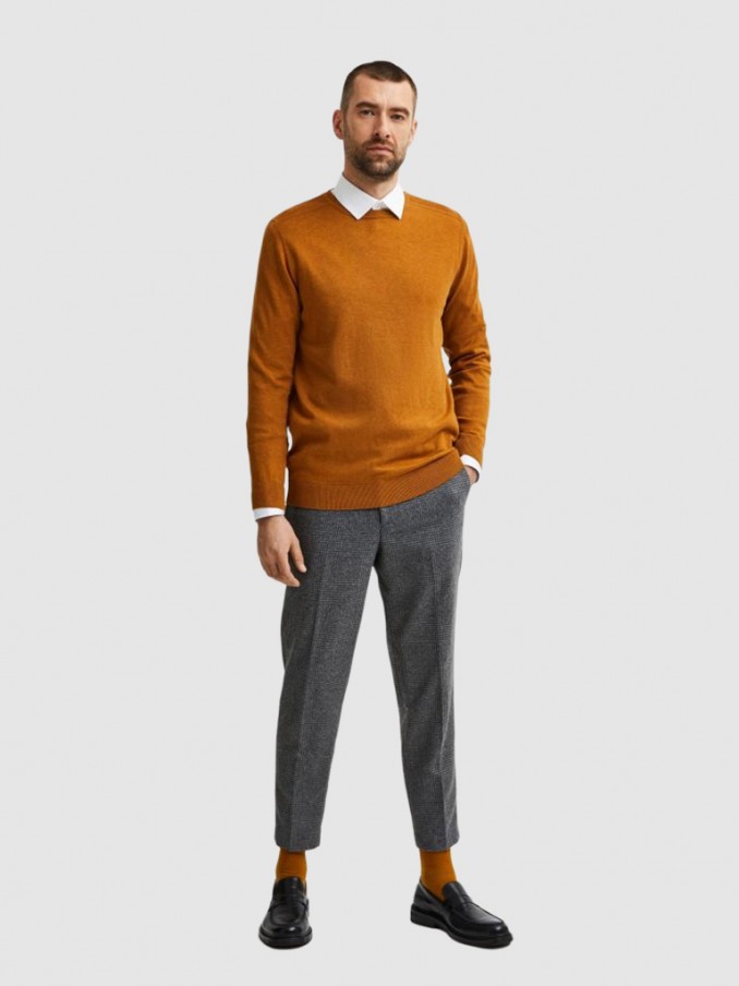Prendas de Punto Hombre Camello Selected