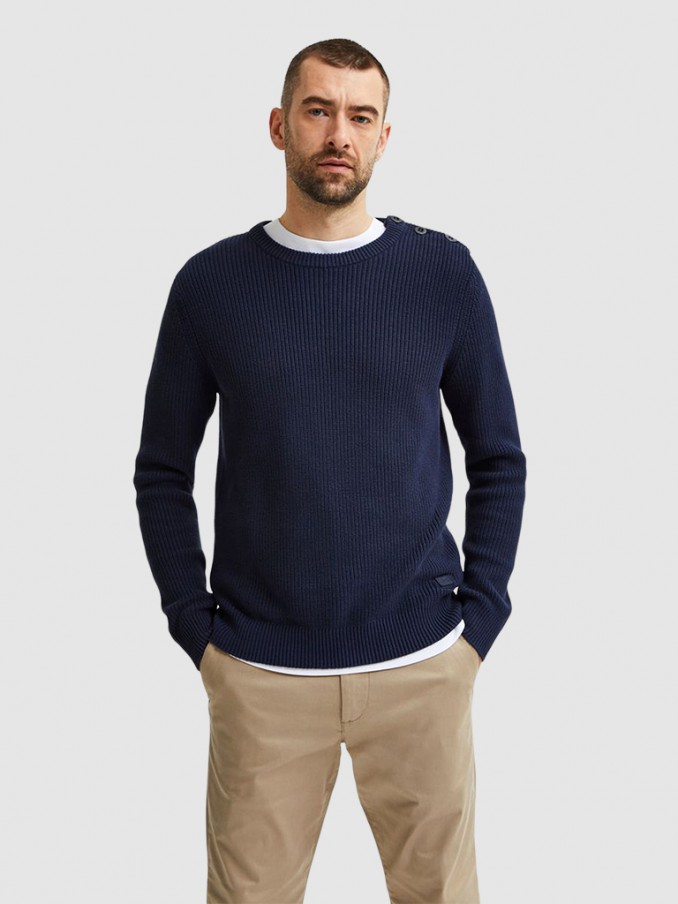 Knitwear Man Navy Blue Selected