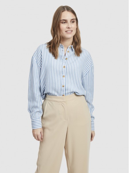 Shirt Woman Blue Stripe Vila