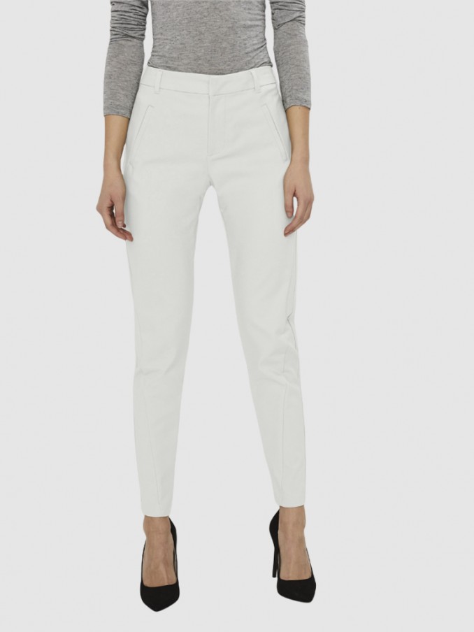 Pantalones Mujer Blanco Vero Moda
