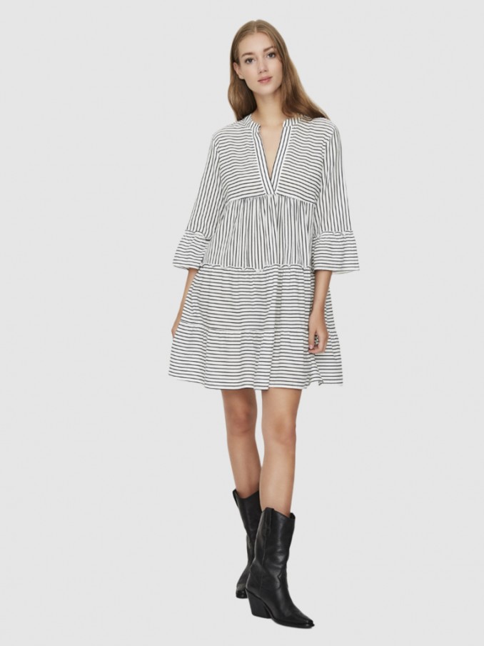 Dress Woman Black Stripe Vero Moda