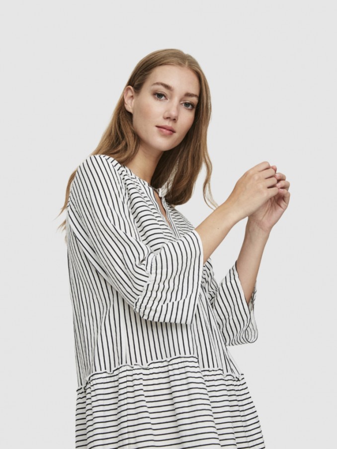 Dress Woman Black Stripe Vero Moda