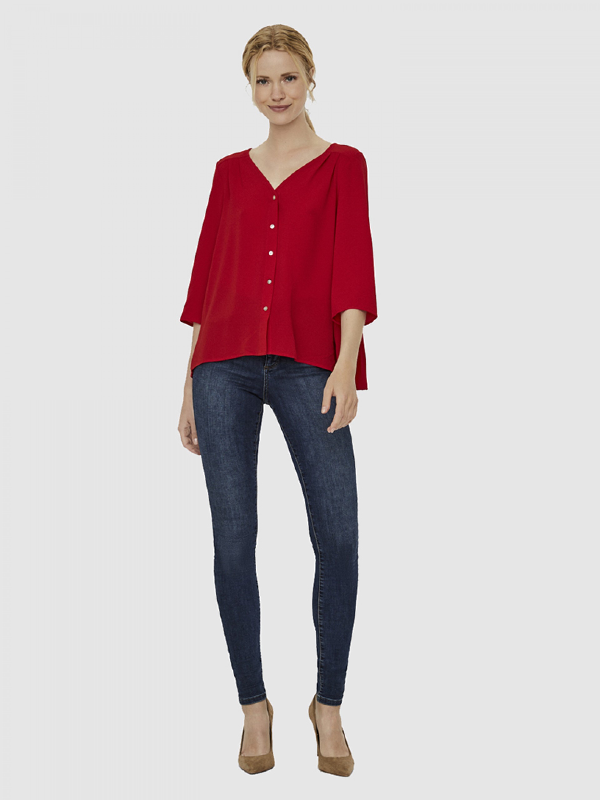Camisa Mujer Rojo Vero Moda