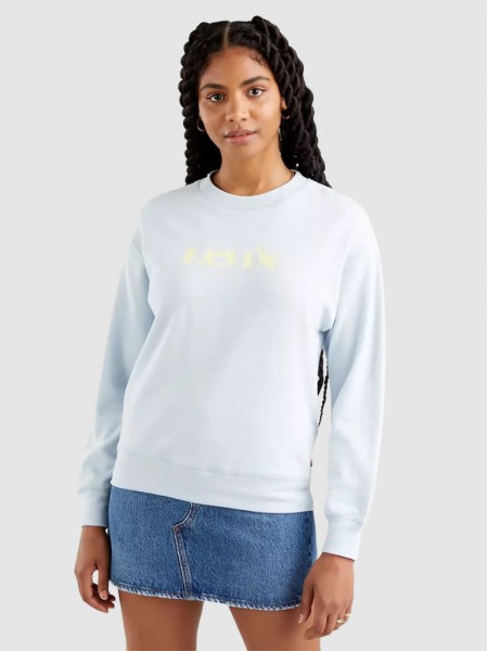 Sweatshirt Mujer Azul Claro Levis