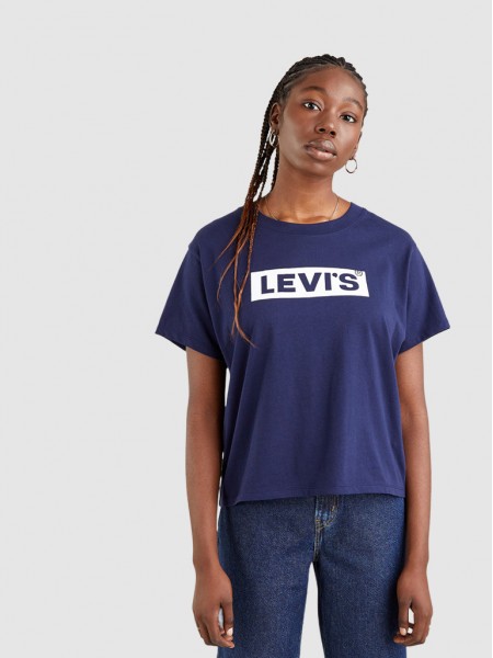 Camiseta Mujer Azul Marino Levis